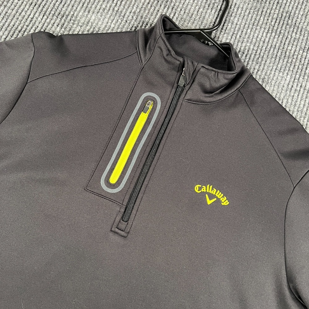 Callaway Pullover Sweatshirt Mens Medium Black Long Sleeve‎ 1/4 Zip Golf Mock
